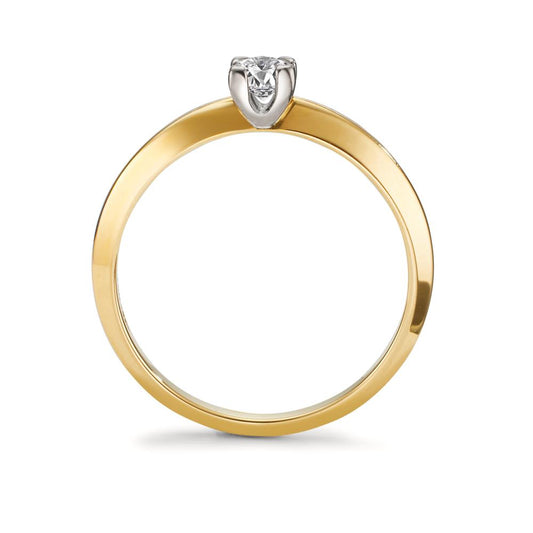 Solitaire ring 750/18K guld Diamant 0.30 ct, w-si tofarvet