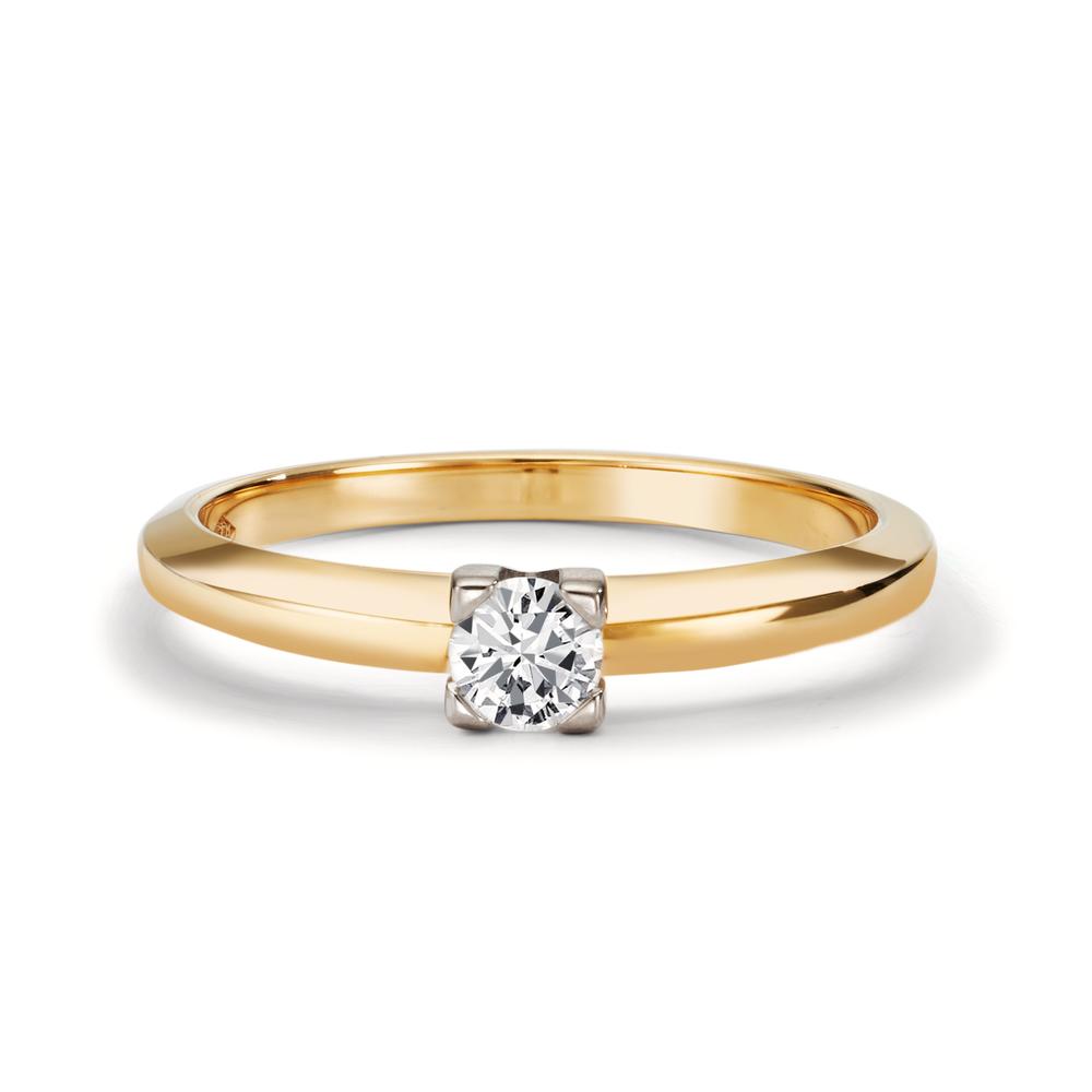 Solitaire ring 750/18K guld Diamant 0.30 ct, w-si tofarvet