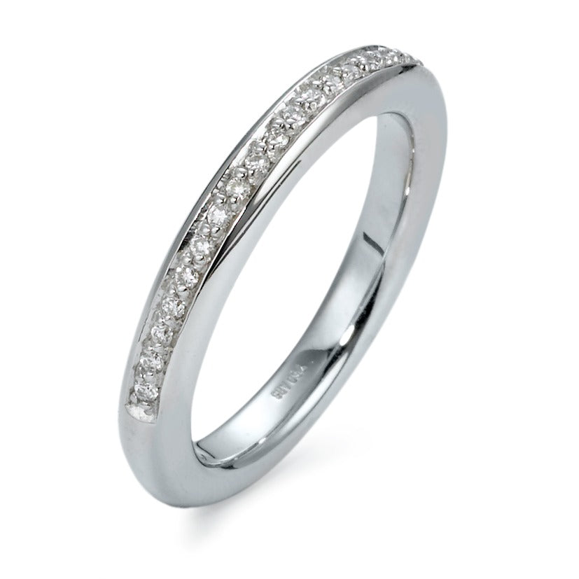 Memory ring 750/18K hvidguld Diamant 0.18 ct, 29 Sten , w-si