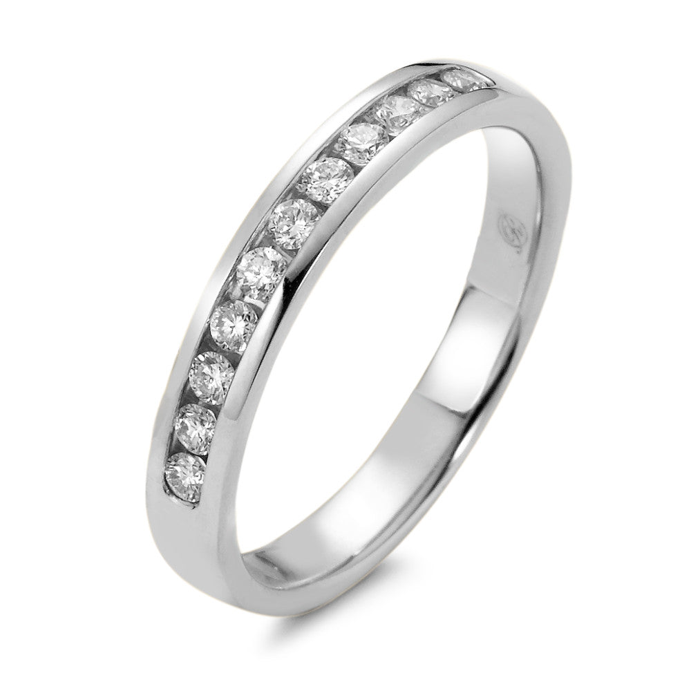 Memory ring 750/18K hvidguld Diamant 0.25 ct, 11 Sten , w-si