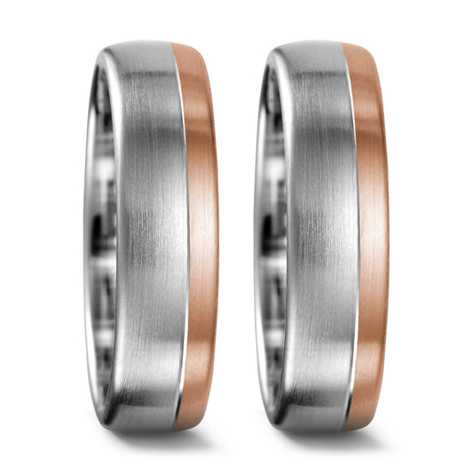 Partnerringe 750/18K hvidguld, 750/18K rødguld