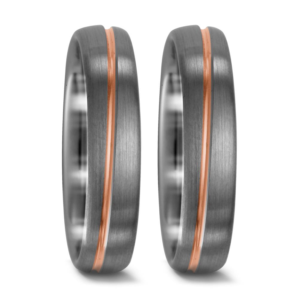 Partnerringe 500 palladium, 750/18K rødguld