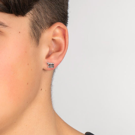 Ørestik 1 stk Sølv rhodineret Ko