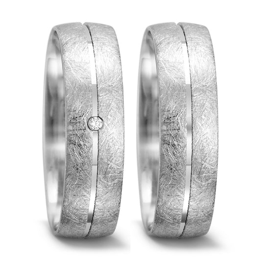 Partnerringe 750/18K hvidguld Diamant 0.01 ct, tw-vsi