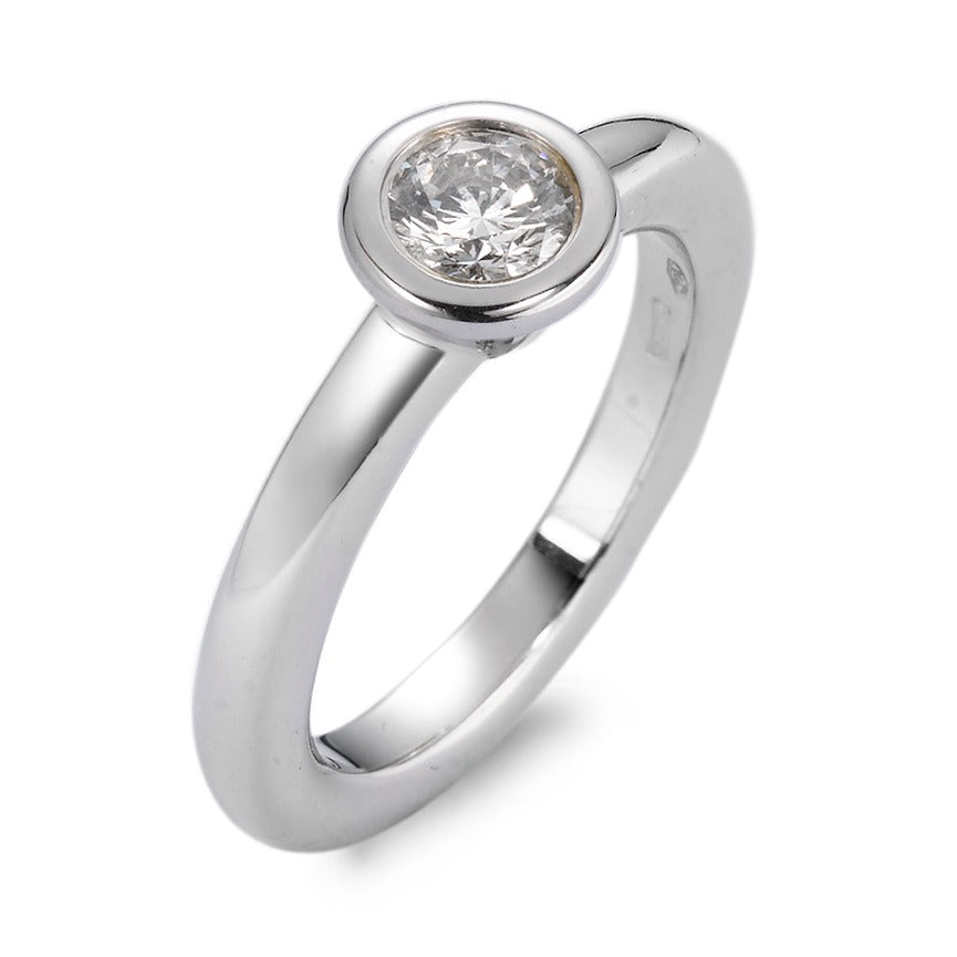 Solitaire ring 750/18K hvidguld Diamant hvid , 0.30 ct, vsi rhodineret
