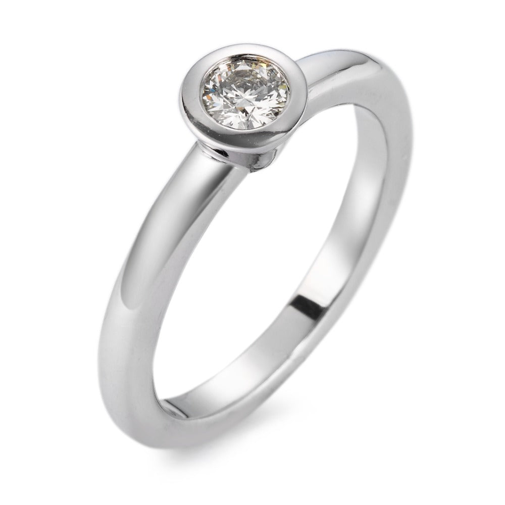 Solitaire ring 750/18K hvidguld Diamant hvid , 0.20 ct, si rhodineret