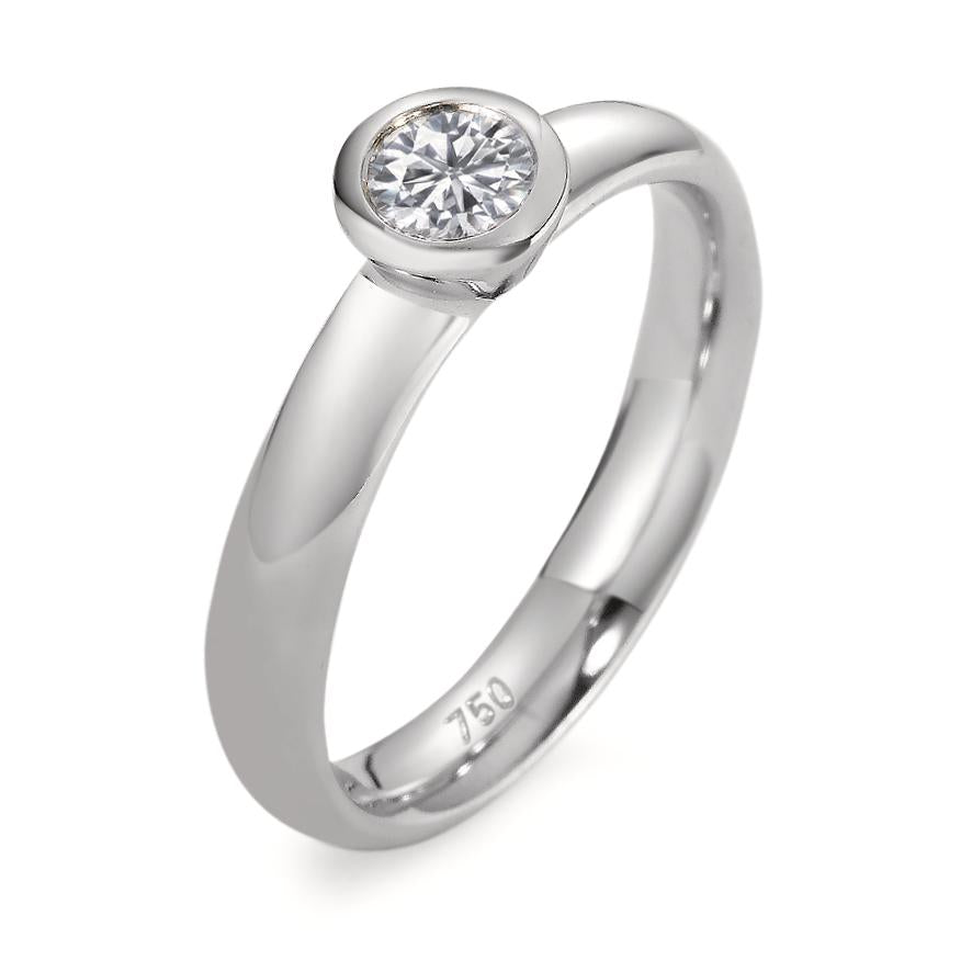 Solitaire ring 750/18K hvidguld Diamant hvid , 0.25 ct, si rhodineret