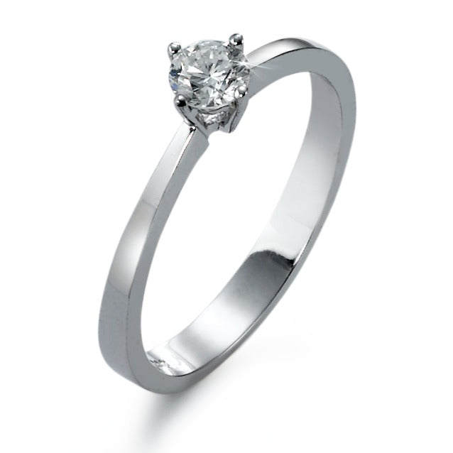 Solitaire ring 750/18K hvidguld Diamant hvid , 0.30 ct, si rhodineret