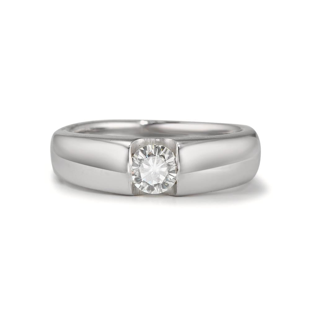 Solitaire ring 375/9K hvidguld Moissanite