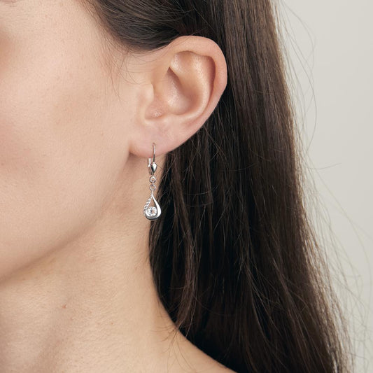 Øreringe Sølv Topas blå rhodineret