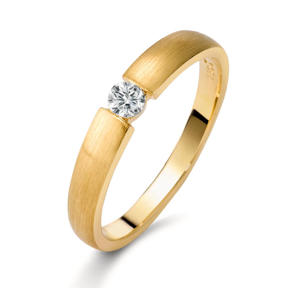 Solitaire ring 750/18K guld Diamant 0.10 ct, w-si