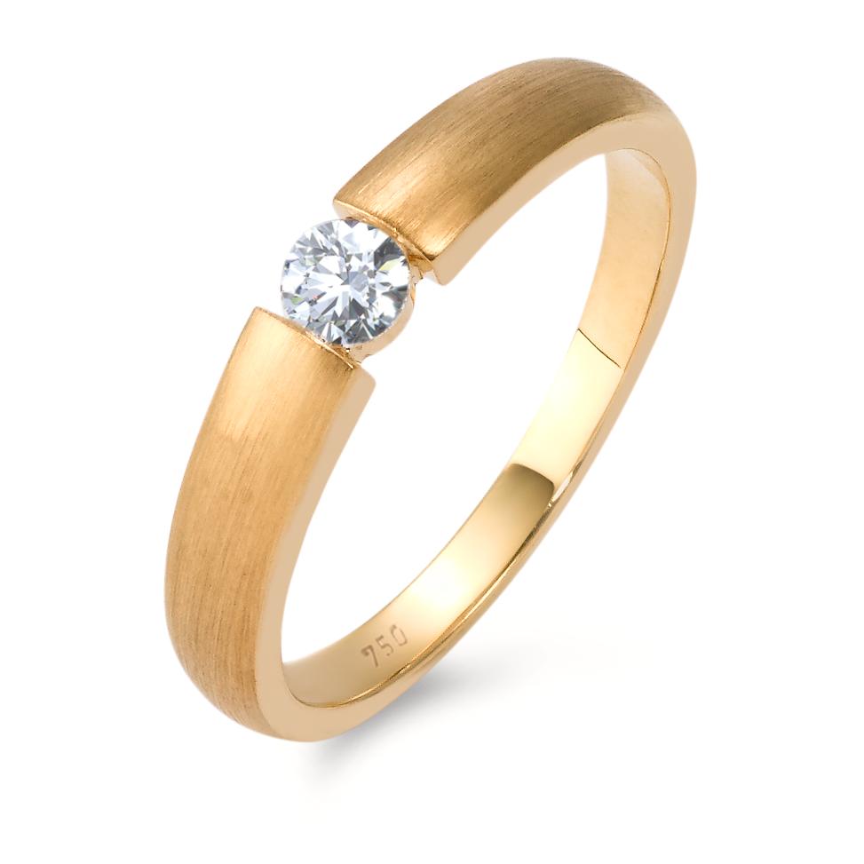 Solitaire ring 750/18K guld Diamant 0.15 ct, w-si