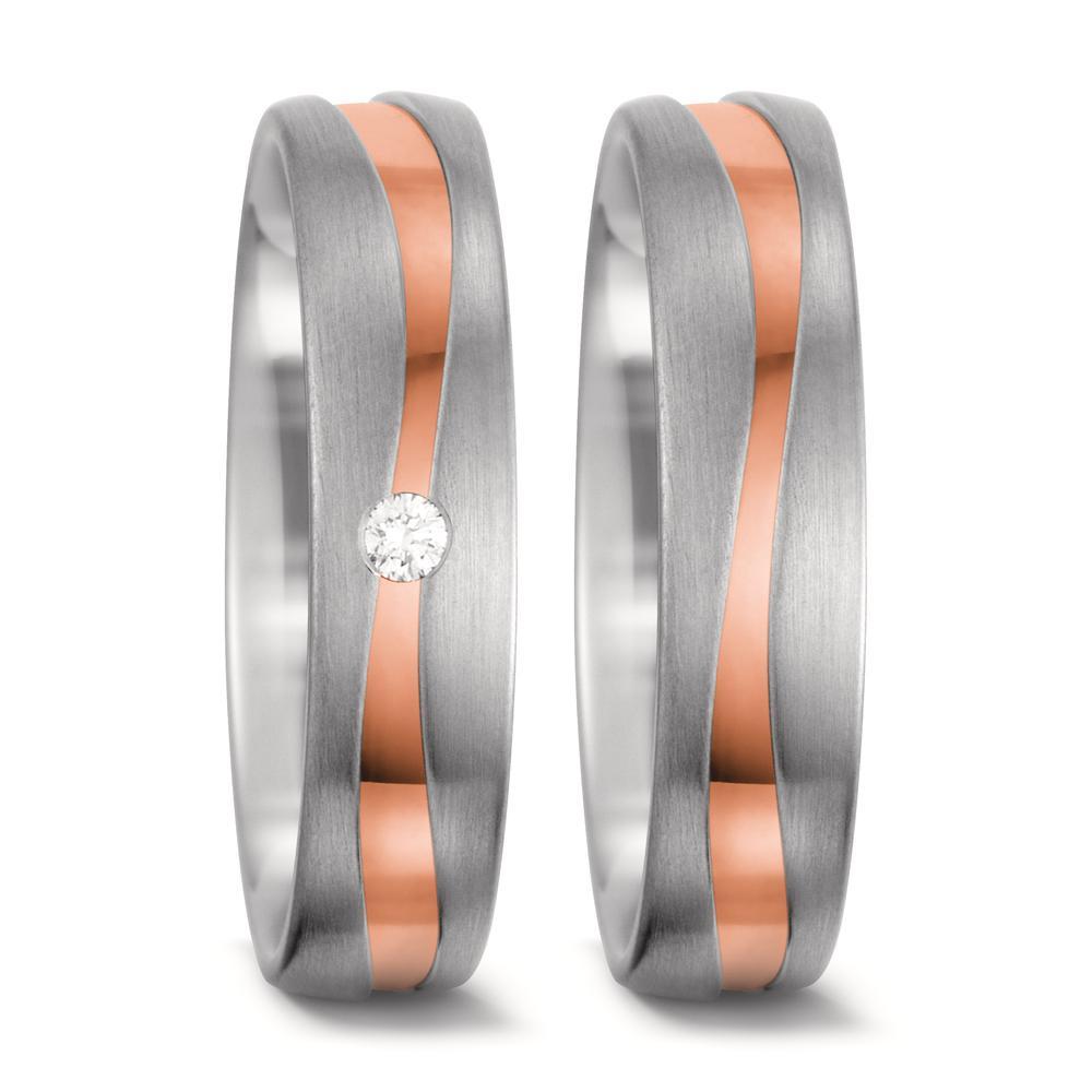 Partnerringe 750/18K hvidguld, 750/18K rødguld