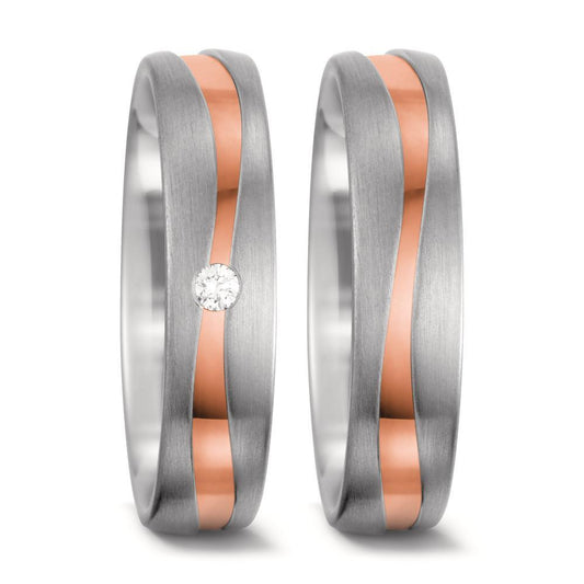 Partnerringe 750/18K hvidguld, 750/18K rødguld