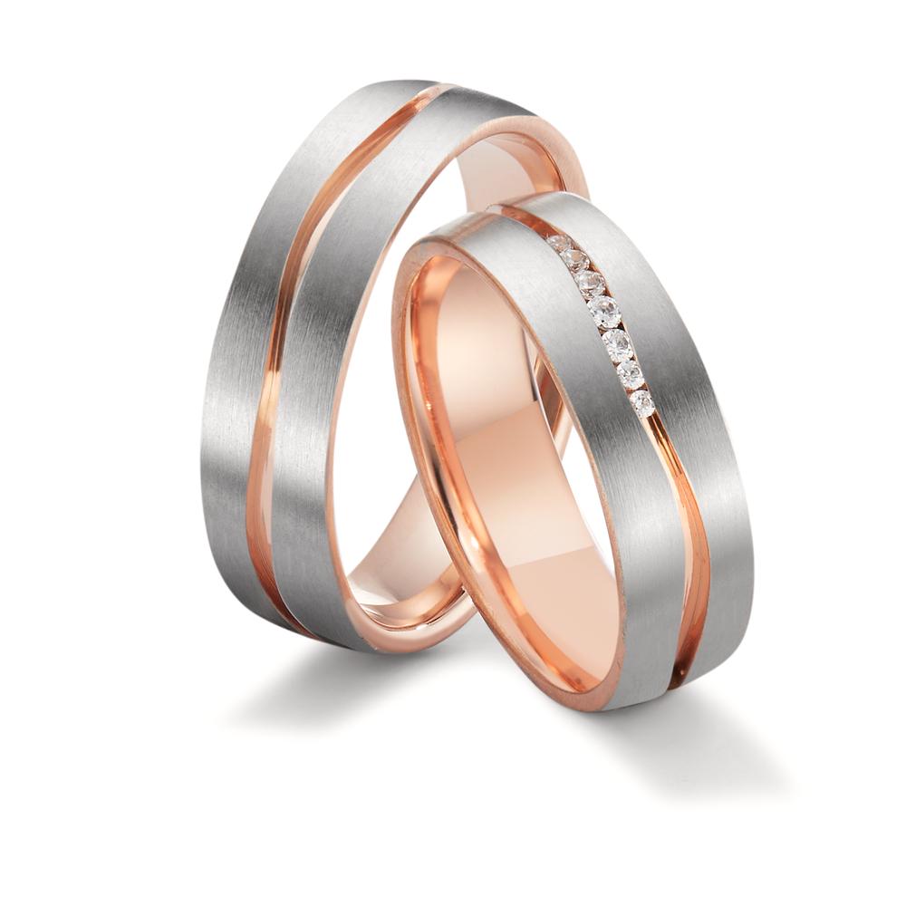 Partnerringe 750/18K rødguld, 750/18K hvidguld