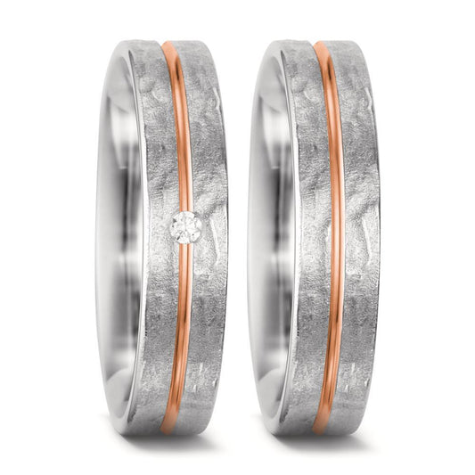 Partnerringe 750/18K hvidguld, 750/18K rødguld