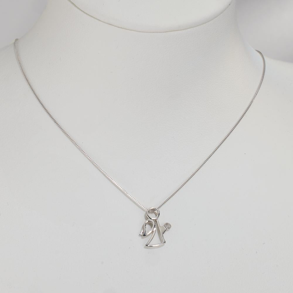 Vedhæng 750/18K hvidguld Diamant 0.007 ct, w-si Engel