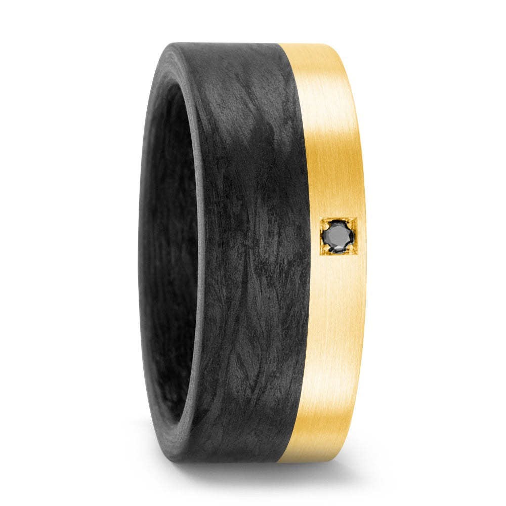 Ringe Kulstof, 750/18K guld