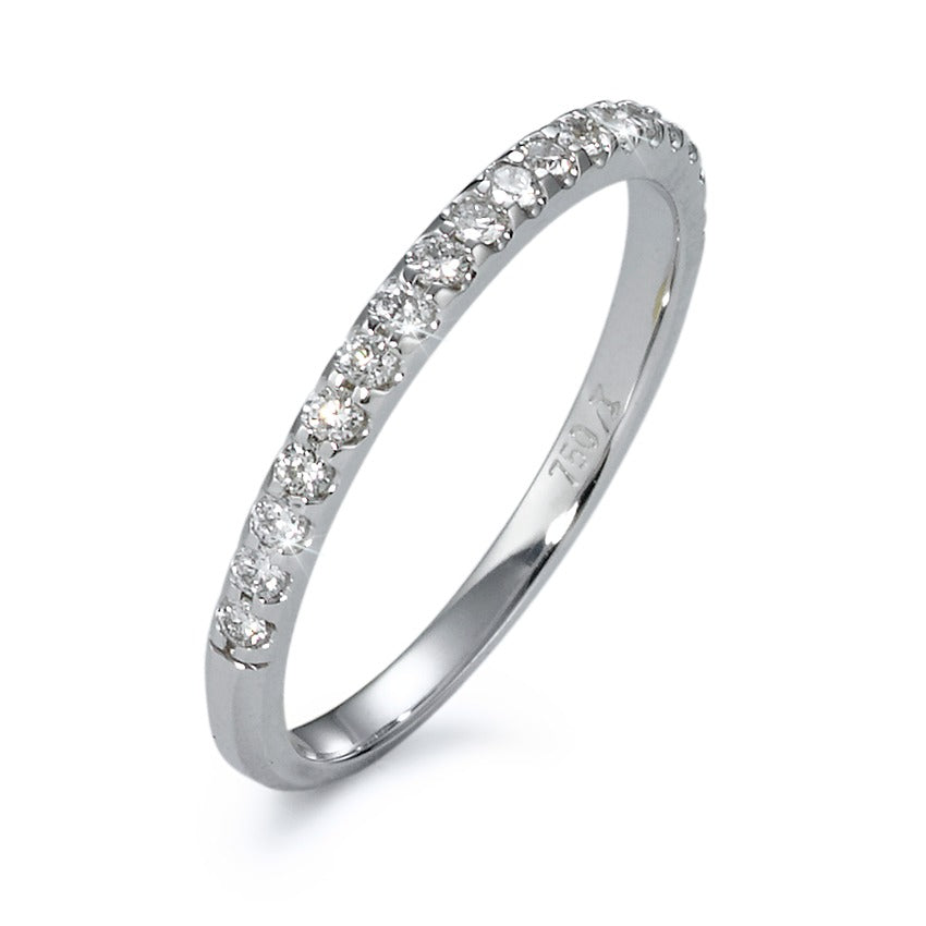 Memory ring 750/18K hvidguld Diamant 0.24 ct, 18 Sten , w-si