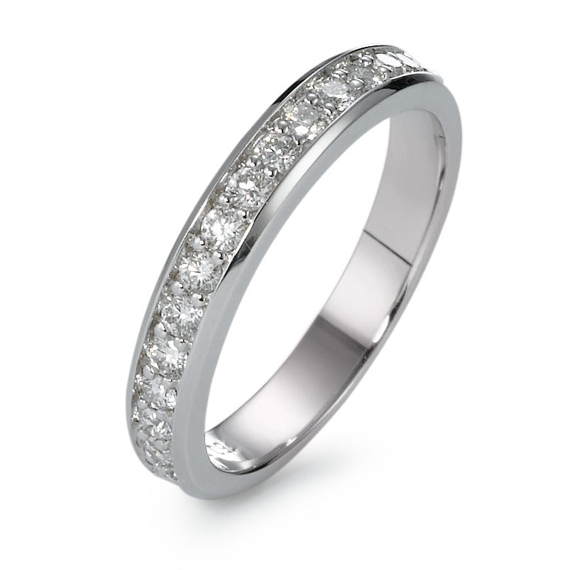 Memory ring 750/18K hvidguld Diamant 0.36 ct, 15 Sten , w-si