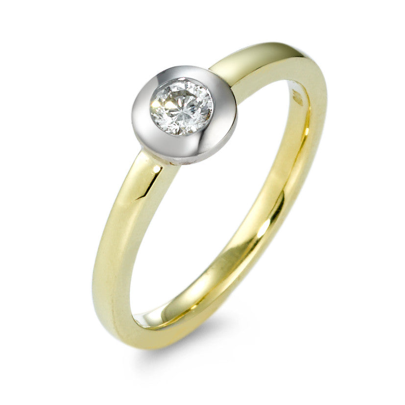 Solitaire ring 585/14K guld, 585/14 K hvidguld Diamant 0.15 ct, w-si