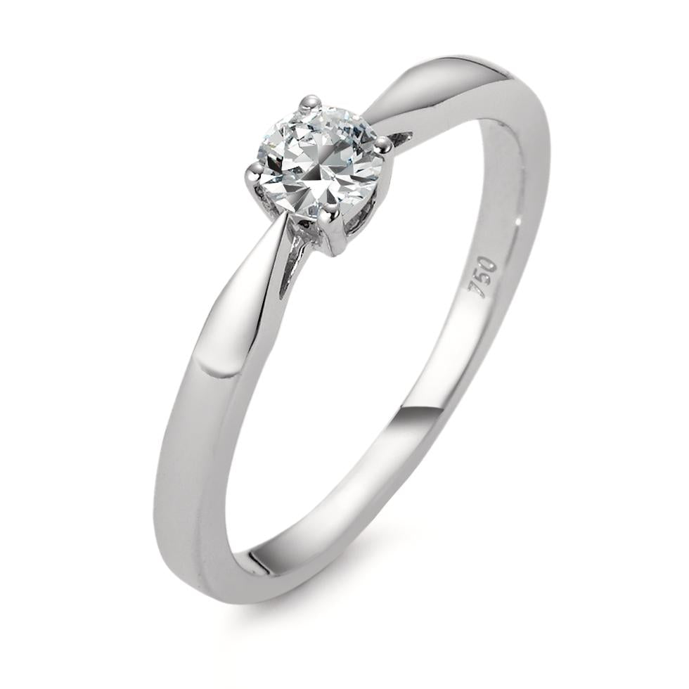 Solitaire ring 750/18K hvidguld Diamant hvid , 0.20 ct, w-si