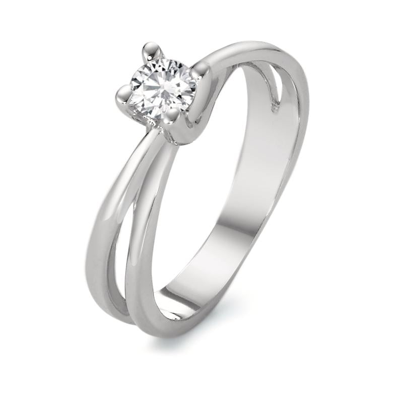 Solitaire ring 375/9K hvidguld Moissanite