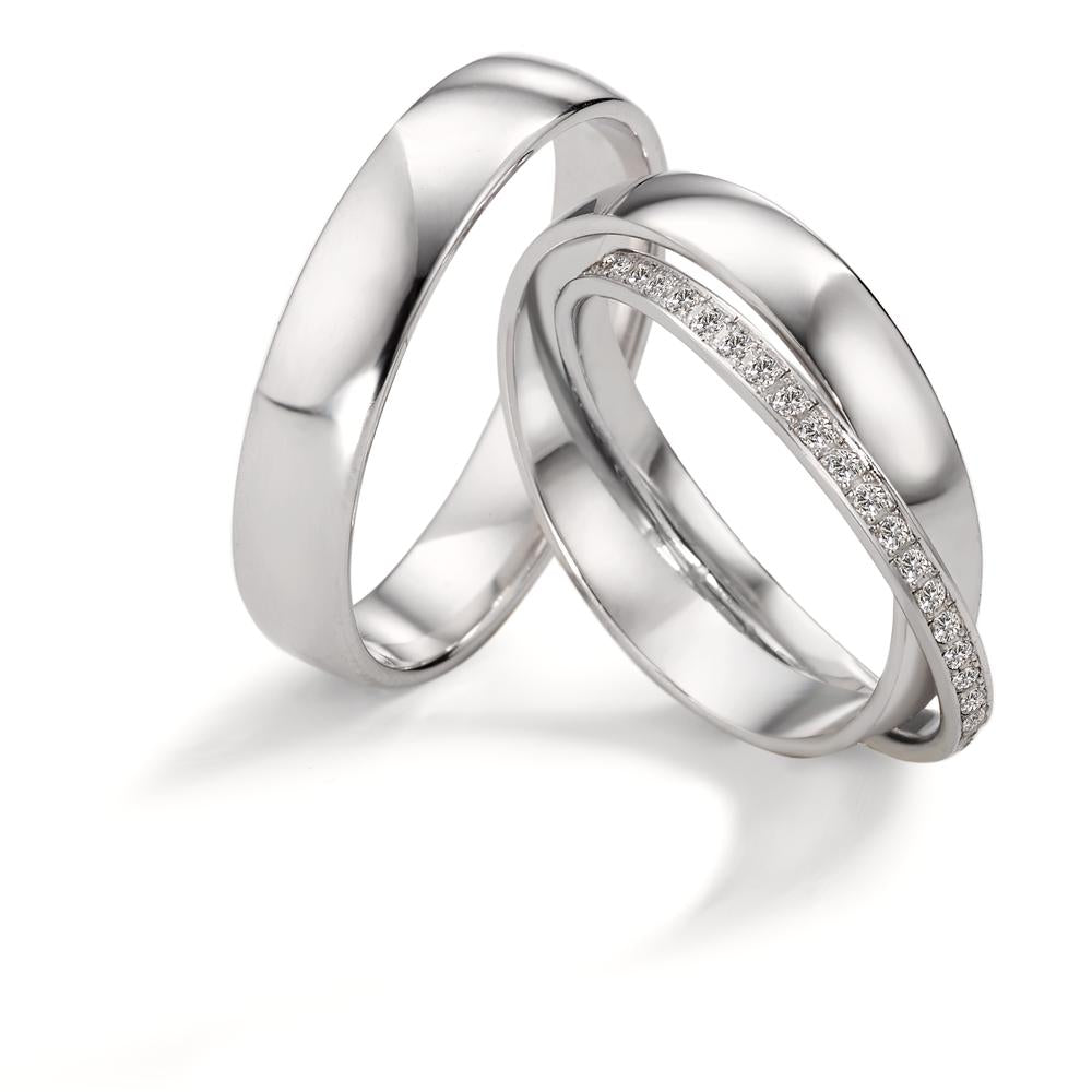 Partnerringe 750/18K hvidguld