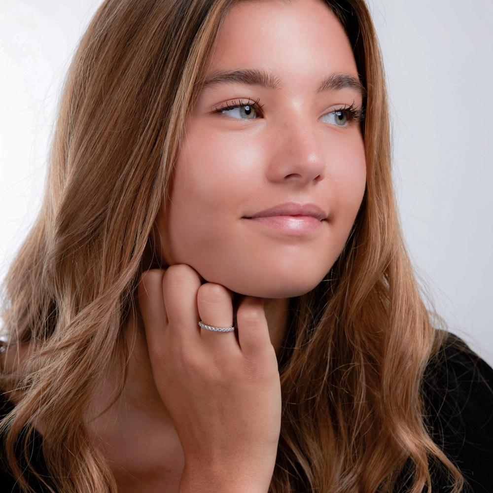 Memory ring Sølv Zirconia 12 Sten rhodineret