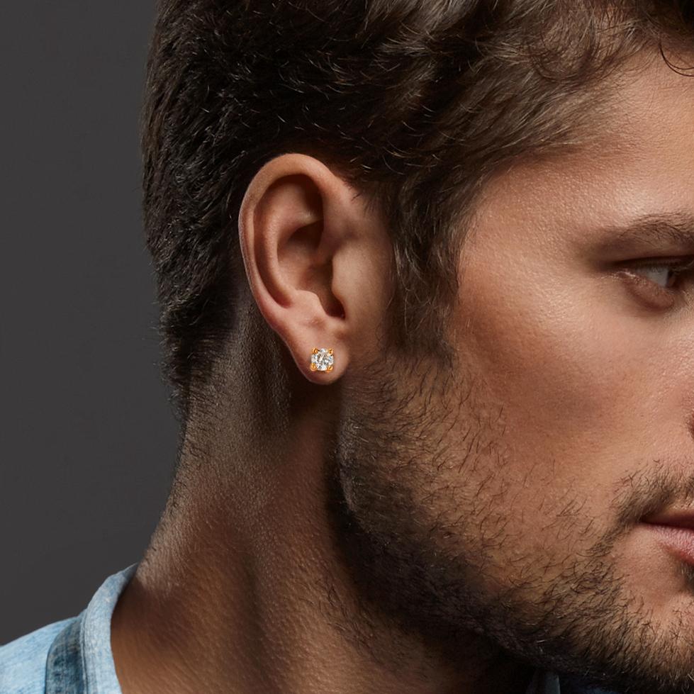 Ørestik 1 stk 750/18K guld Diamant 0.25 ct, w-si