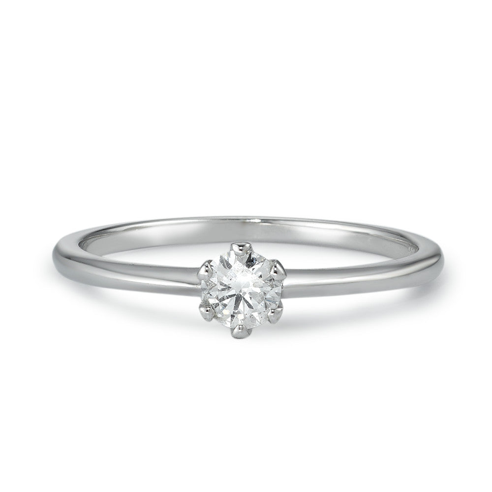 Solitaire ring 585/14 K hvidguld Diamant 0.20 ct, w-si