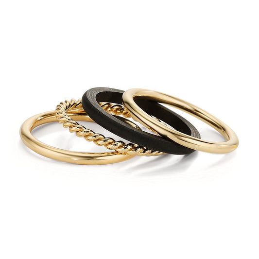 Ringe 750/18K guld, Kulstof