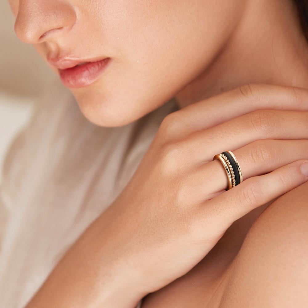 Ringe 750/18K guld, Kulstof