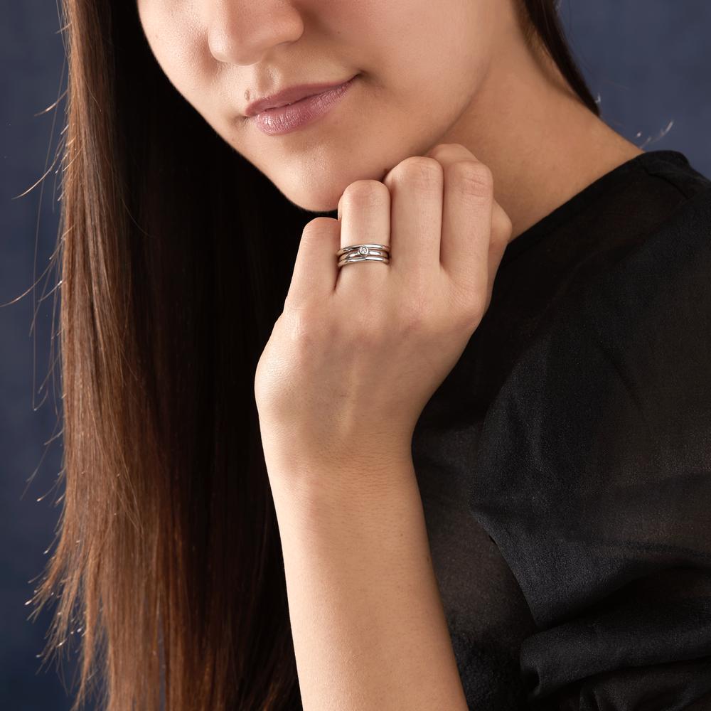 Ringe 750/18K hvidguld Diamant 0.03 ct, w-si