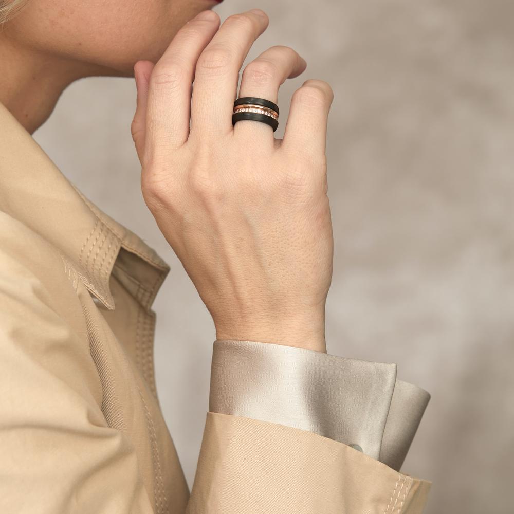 Ring sæt 750/18K rødguld, Kulstof Diamant 0.50 ct, w-si