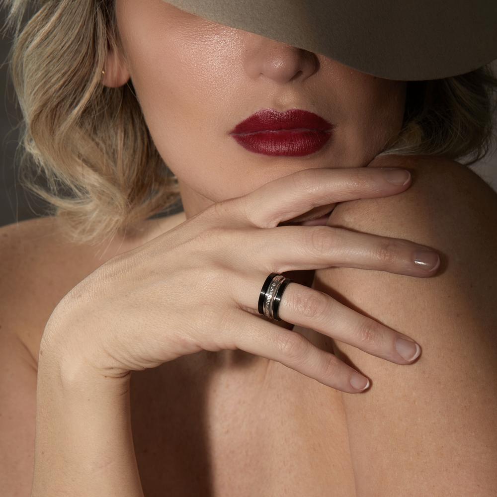 Ring sæt 750/18K hvidguld, Titanium Diamant 0.014 ct, w-si