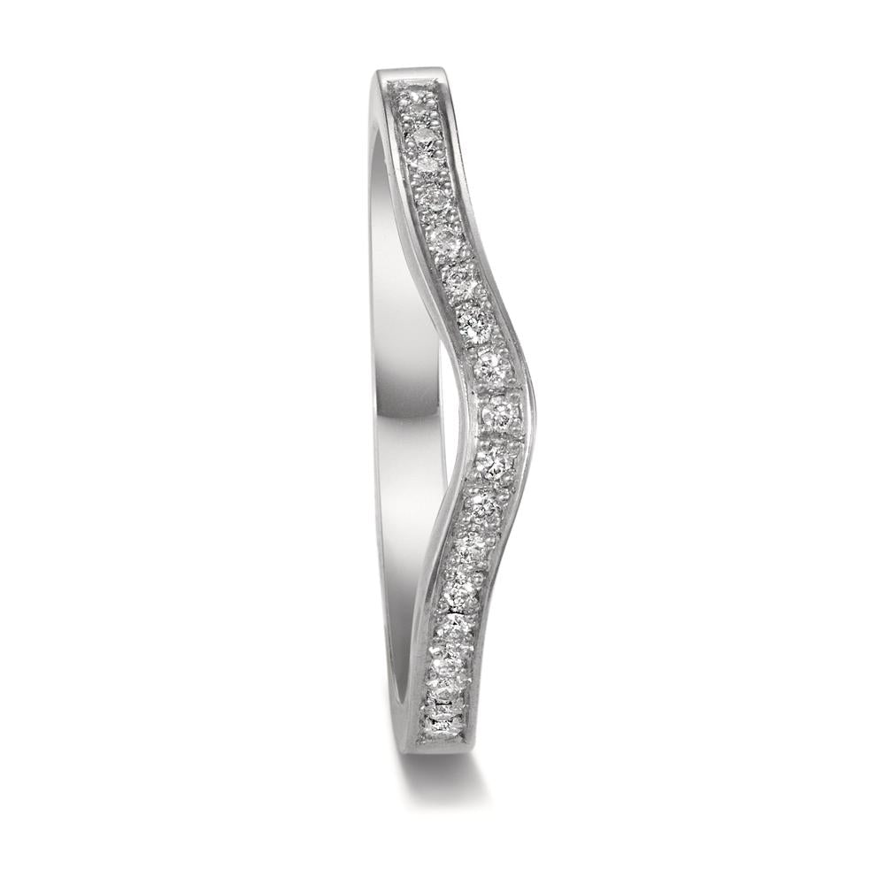 Memory ring 750/18K hvidguld Diamant 0.095 ct, 19 Sten , tw-vsi