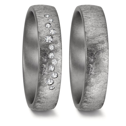 Partnerringe 999 tantal Diamant 0.104 ct, 12 Sten , w-si