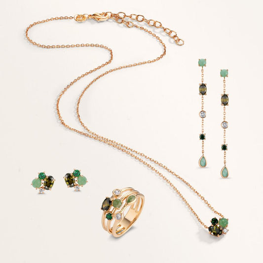 Ringe Bronze Zirconia 6 Sten forgyldt 5 mikron