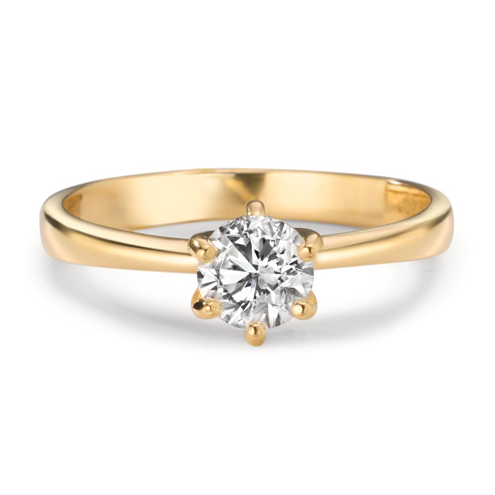Solitaire ring 750/18K guld Diamond Lab dyrket 0.50 ct, w-si