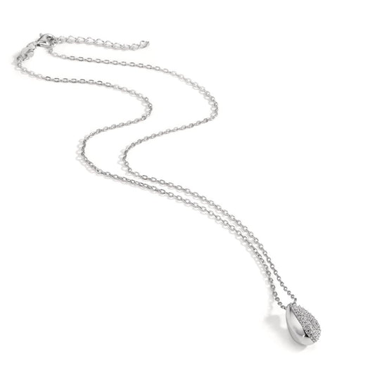 Collier Sølv Zirconia rhodineret 40-45 cm