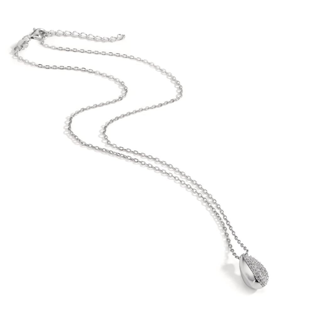 Collier Sølv Zirconia rhodineret 40-45 cm