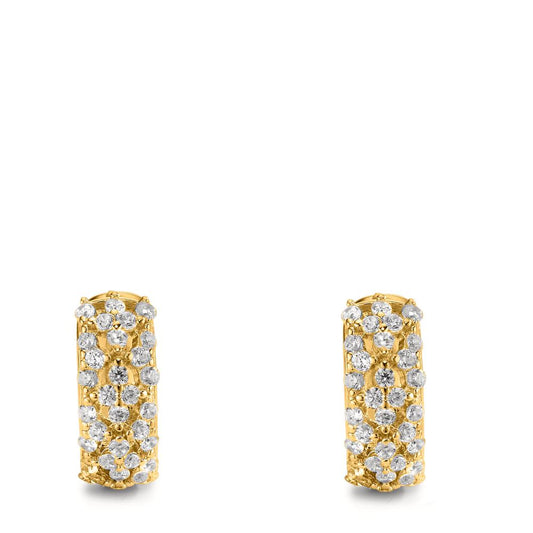 Click kreoler Sølv Zirconia gul forgyldt