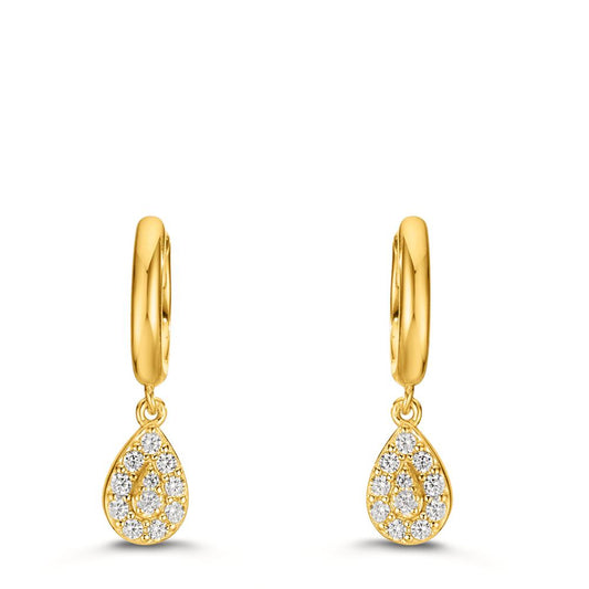 Click kreoler Sølv Zirconia gul forgyldt