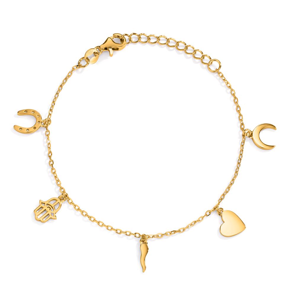 Armbånd Sølv Zirconia gul forgyldt 16-19 cm