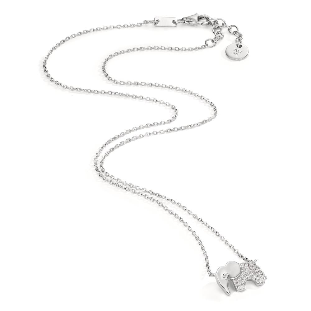 Collier Sølv Zirconia rhodineret Elefant 40-43 cm