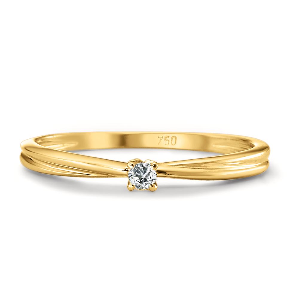 Solitaire ring 750/18K guld Diamant 0.03 ct, w-si