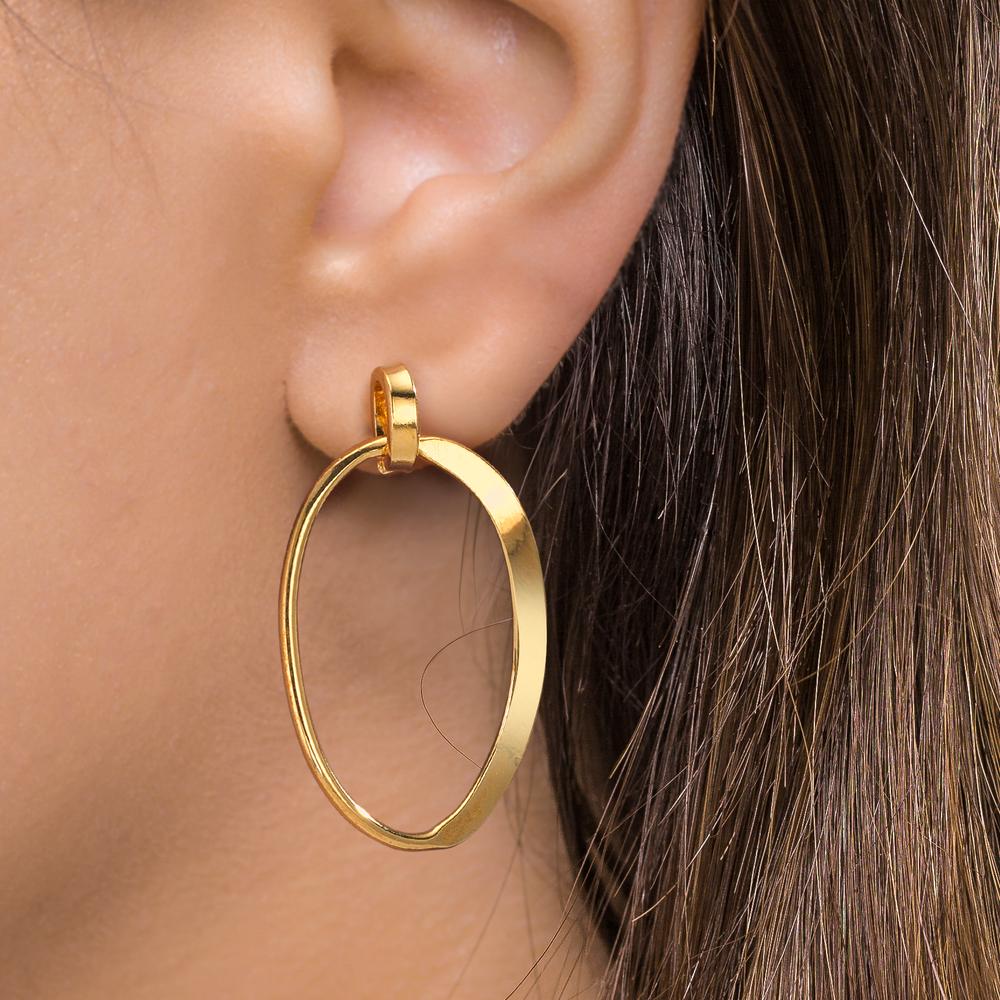 Øreringe Sølv gul forgyldt