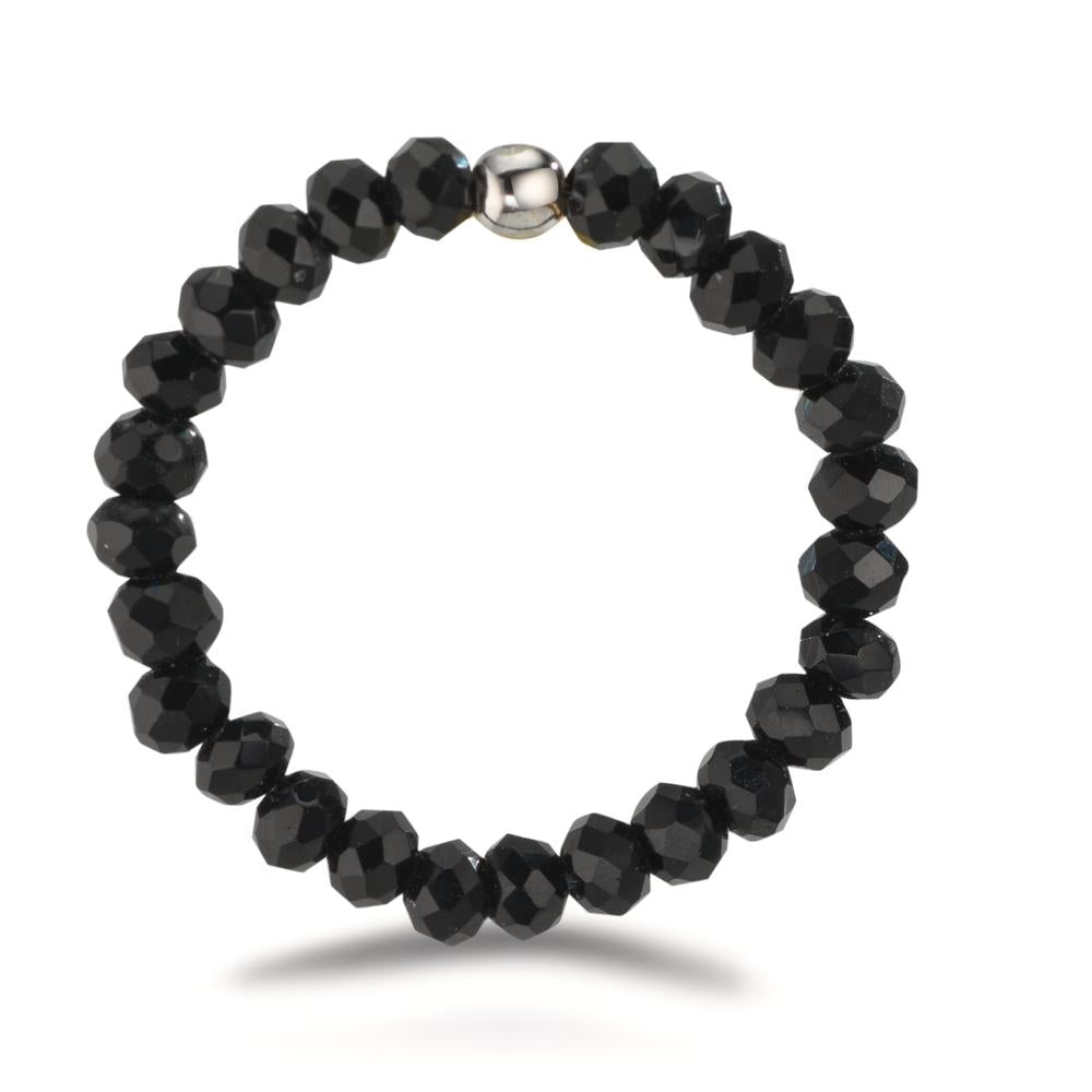 Ringe Rustfrit stål Krystal sort , 3 mm