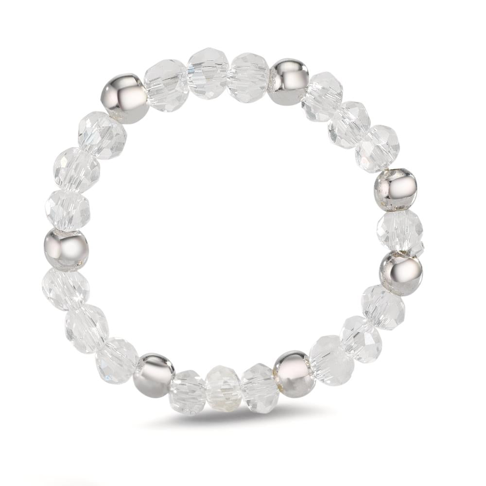 Ringe Rustfrit stål Krystal hvid , 3 mm